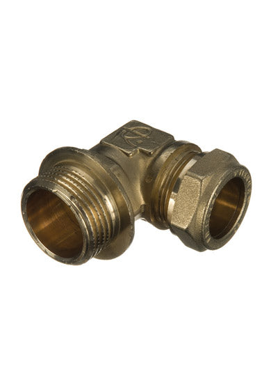 Brass compression 15mm x 1/2 male elbow