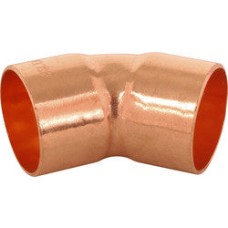 15mm end feed copper obtuse 45 bend