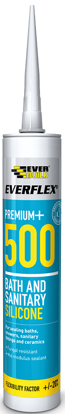 Everflex Premium+ 500 Bath & Sanitary Silicone White, Ivory, Clear, Grey