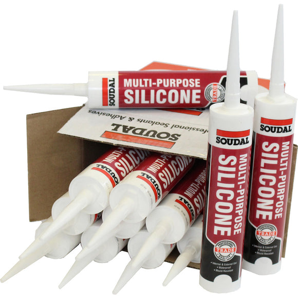 Soudal Trade Multi Purpose Silicone 270ml white 12 tubes