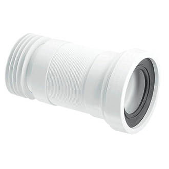 MCALPINE WC-F26R FLEXIBLE WC PAN CONNECTOR WHITE 97-107MM INLET, 170 TO 410MM