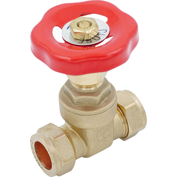 22MM Brass compression gate valve WRAS approved