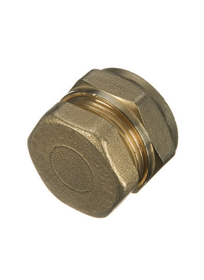 Brass compression 22mm stop end
