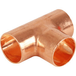 15mm end feed copper equal tee